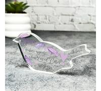 Niece Appear Pink Feather Robin Plaque Sympathy Gift Keepsake Memorial Gift - Gift, Custom Present, Trinket, Keepsake Ornament, Acrylic Plaque, Home Decor Gift, Small, Unique Present