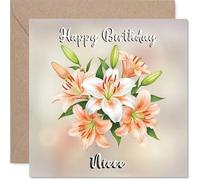 Niece Birthday Card, Floral Flowers