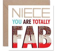 Niece Birthday Card - Totally Fab - Happy Birthday Card for Niece from Auntie Uncle, 145mm Totally Fab Bday Greeting Cards