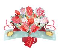 Niece Christmas Card 3D Festive Bouquet Pop Up Christmas Card Xmas Cards POP067X13