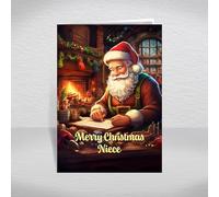 Niece Christmas Card, A5 Size Special Christmas Card for Niece, Female Relative, Luxury Christmas Greeting Cards with a Christmas Wishes Greetings Verse Inside: Traditional Santa Christmas Card