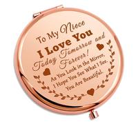 Niece Gifts from Aunt Niece Compact Mirror Inspirational Gift for Niece from Auntie Uncle Niece Graduation Birthday Gifts Motivational Gifts for Niece Christmas Wedding Gifts Travel Makeup Mirror