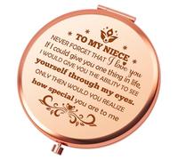 Niece Gifts from Auntie Compact Mirror for Girls Her Birthday Gift for Niece Inspirational Gifts for Nieces from Aunt Uncle Graduation Mothers Day Wedding Presents for Nieces Folding Makeup Mirror