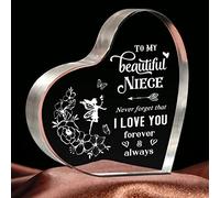 Niece Gifts from Auntie, Gifts for Niece from Aunt, Acrylic Paperweight Engraved with To My Niece Saying Personalized Niece Gifts from Aunt, Christmas Birthday Wedding Back to School Gift for Niece