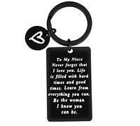 Niece Gifts Inspirational Niece Keyring Gift from Aunt Uncle, Never Forget That I Love You Keychain for Niece, Encouragement Gifts Christmas Birthday Gifts Graduation Gifts for Niece Key Chain