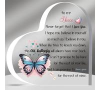 Niece Inspirational Gifts Acrylic Plaques My Girl Graduation Gift Women Birthday Christmas Appreciate Cute Butterfly Signs for Her Best Go to University Encourage Souvenirs From Uncle Auntie