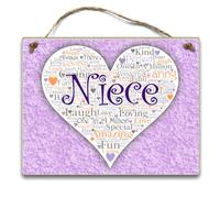 Niece Plaque - Gift For Niece Fun Loving Caring Plaque Hear with sentimental words