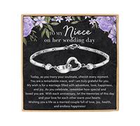 Niece Wedding gifts from Aunt, To My Niece on Her Wedding Day Gifts From Aunt Uncle, Niece Bride Gift Bracelet Message Card Niece Jewelry Gifts for niece from Auntie on her wedding day, Niece Bride