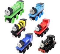 NIEEKRUN Train Car,6PCS Mini Train Model Pull Back Tho Friends Vehicles Set Cast Car Set Small Pull Back Vehicles Inertia Car Friction Powered Educational for Kids Gift