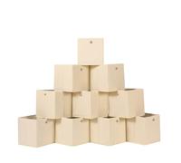NieEnjoy Foldable Storage Cubes Bins ,11 Inch Cloth Storage Cube Fabric Storage Box Cubes Organizer Baskets with Dual Handles for Home Organizer Set of 10 (Creamy-White)