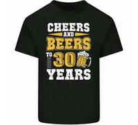 NIEGAKI 30th Birthday T-Shirt 1992 Mens Funny Cheers & Beers to 30 Year Old Alcohol Top Black