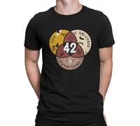NIEGAKI 42 Life Universe and Everything Unique Tshirt The Hitchhikers Guide to The Galaxy Film Casual T Shirt Black
