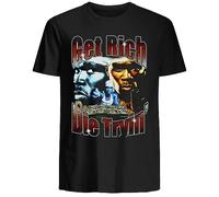 NIEGAKI 50 Cent T Shirt Get Rich Or Die Tryin' Vintage Shirt Cotton Unisex Black