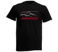 NIEGAKI Airwolf Air Wolf Retro TV Series Logo Men's Black T-Shirt Black