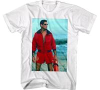 NIEGAKI Baywatch David Hasselhoff Mitch Buchannon Men's Yellow Red Mens Women T Shirt TV LA Beach Lifeguard