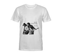 NIEGAKI Bruce-Springteen Music Band Born to Run T-Shirt for Men Women Music Lover White