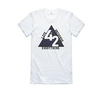 NIEGAKI Hitchhikers Guide to The Galaxy Number 42 Inspired Tshirt HG2G Geek Book Top Tee White