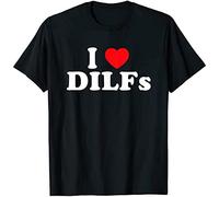 NIEGAKI REND Funny I Love DILFs I Heart DILF T-Shirt Black Black
