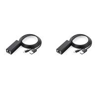 NIEI 2X Ethernet Adapter with Power Cable for TV Stick (2Nd Gen),4K Stick,TV Square,-USB To RJ45 Wired LAN Adapter,Black
