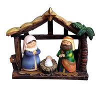NIEI Christmas Nativity Scene Crib Figurine Set with Nursery Figurine Statue Christmas Table Decorations