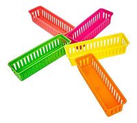 NIEI Classroom Pencil Organizer Pencil Basket or Crayon Basket, Colors, Random Colors (10 Pack)