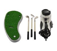 NIEI Golf Pens with Golf Bag Holder,Novelty Gifts with 3 Pieces Aluminum Pen Office Desk Golf Bag Pencil Holder