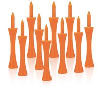 NIEITRK Pack of 100 Plastic Golf Tees for Driver 70 mm - Premium Orange Castle Tee with Gradation, Weather-Resistant, Durable, Golf Tee Set for Late Clubs and Durability