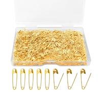 NIEITRK Safety Pins, Mini, Gold, Stainless Steel, Elegant, 500 Pcs, Assorted, Heavy Duty, Strong, Multifunctional, Sewing Accessories, DIY Projects, Jewellery Making, Clothes Organization