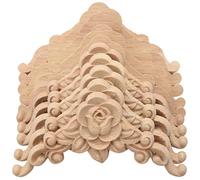 Niejgay 10PCS Floral Wood Carved Decal Corner Applique Decorate Frame Wooden Figurines Cabinet Decorative Crafts
