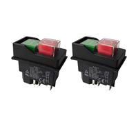Niejgay 2Pcs Electromagnetic Switches Pushbutton Switches for Garden Tools KJD17 220V 5 Pin -Terminals