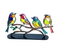 Niejgay Stained Birds, Bird Pendants on Desktop Ornaments, Double Sided Acrylic, Flat Table Art, Home and Room Decoration