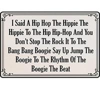 Niekea Metal Sign I Said A Hip Hop The Hippie The Hippie To The Hip Vintage Aluminum Tin Sign For Restroom Bar Pub Club Cafe Home Restaurant 8x12 Inches