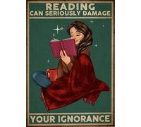 Niekea Metal Sign Reading Can Seriously Damage Your Ignorance Vintage Aluminum Tin Sign For Restroom Bar Pub Club Cafe Home Restaurant 12x8 Inches