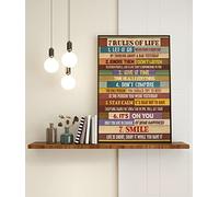 Niekea Vintage Metal Tin Sign 7 Rules of Life Inspirational Quote Poster Wall Art, Home Office Decor, Motivational Poster Print, Motivational Wall Decor, Office Decor Tin plaque 12x8 Inch