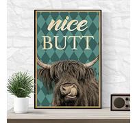 Vintage Metal Tin Sign Nice Butt Cow Farm Poster, Vintage Poster, Funny Cow Bathroom Decor, Bathroom Sign Tin plaque 12x8 Inch