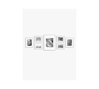 nielsen 7-Piece Aluminium Picture Frame Gallery Set, Grey for 6x4in, 5x7in and 8x10in Photos with Glass Front and Push and Turn Clips, Hanging Wall Template Included