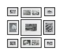 Nielsen 9 Piece Wooden Picture Frame Gallery Set - Black