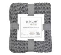 Nielsen Alen Coarse Knitted Large Throw Blanket - Light Grey