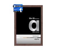 nielsen Alpha Aluminium Picture Frame Light Wenge 10x15cm with Float Glass and Push and Turn Clips
