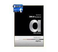 nielsen Alpha Aluminium Picture Frame Oak A1, 59.4x84.1cm with Float Glass and Push and Turn Clips