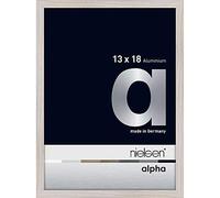 nielsen Alpha Photo Frame 5x7, 13x18cm Aluminium Picture Frame, Oak White Photo Frame with Protective Float Glass and Push and Turn Clips - Oak White