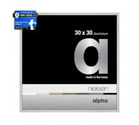 nielsen Alpha Aluminium Picture Frame Oak White 30x30cm with Float Glass and Push and Turn Clips