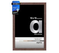 nielsen Alpha Aluminium Picture Frame Light Wenge 10x15cm with Float Glass and Push and Turn Clips
