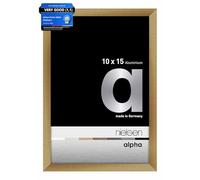nielsen Alpha Brushed Amber Aluminium Picture Frame - 10x15cm (4x6in) - with Float Glass and Easy Push-Turn Clips - For Photos and Art