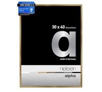 nielsen Alpha Photo Frame 30x40cm Aluminium Picture Frame, Amber Photo Frame with Protective Float Glass and Push and Turn Clips - Brushed Amber