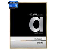 nielsen Alpha Photo Frame 40x50cm Aluminium Picture Frame, Amber Photo Frame with Protective Float Glass and Push and Turn Clips - Brushed Amber