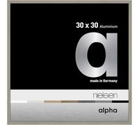 nielsen Alpha Photo Frame 30x30cm Aluminium Picture Frame, Light Grey Photo Frame with Protective Float Glass and Push and Turn Clips - Light Grey
