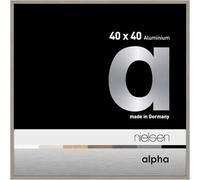 nielsen Alpha Light Grey Aluminium Picture Frame - 40x40cm - with Float Glass and Easy Push-Turn Clips - For Photos and Art