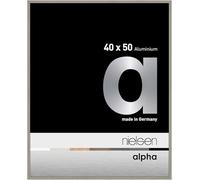 nielsen Alpha Photo Frame 40x50cm Aluminium Picture Frame, Light Grey Photo Frame with Protective Float Glass and Push and Turn Clips - Light Grey