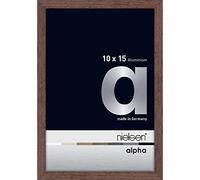nielsen Alpha Light Wenge Aluminium Picture Frame - 10x15cm (4x6in) - with Float Glass and Easy Push-Turn Clips - For Photos and Art